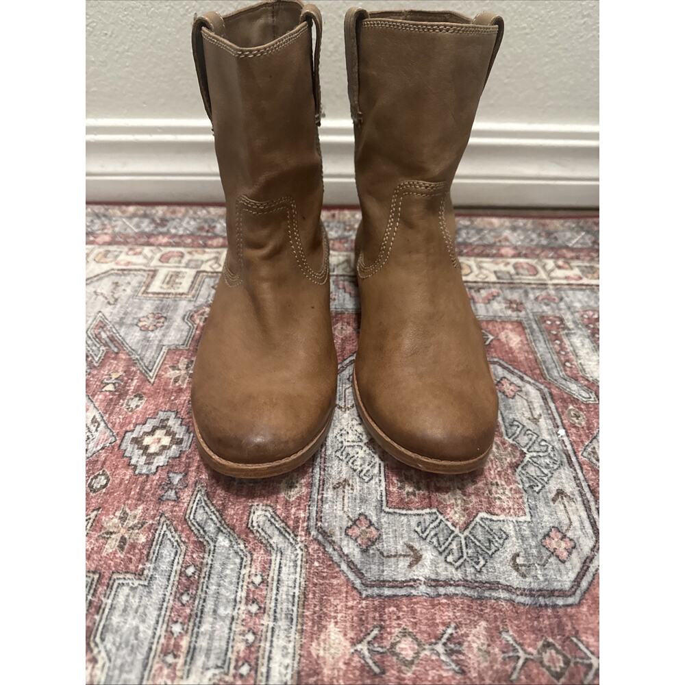 Frye‎ Ana Leather Pull On Ankle Boots Camel Brown Women’s Size 6 M - Picture 2 of 6